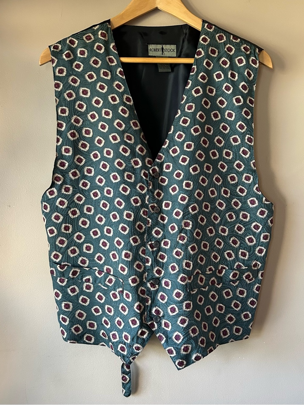 Men’s Robert Stock Vintage Silk Vest Size M